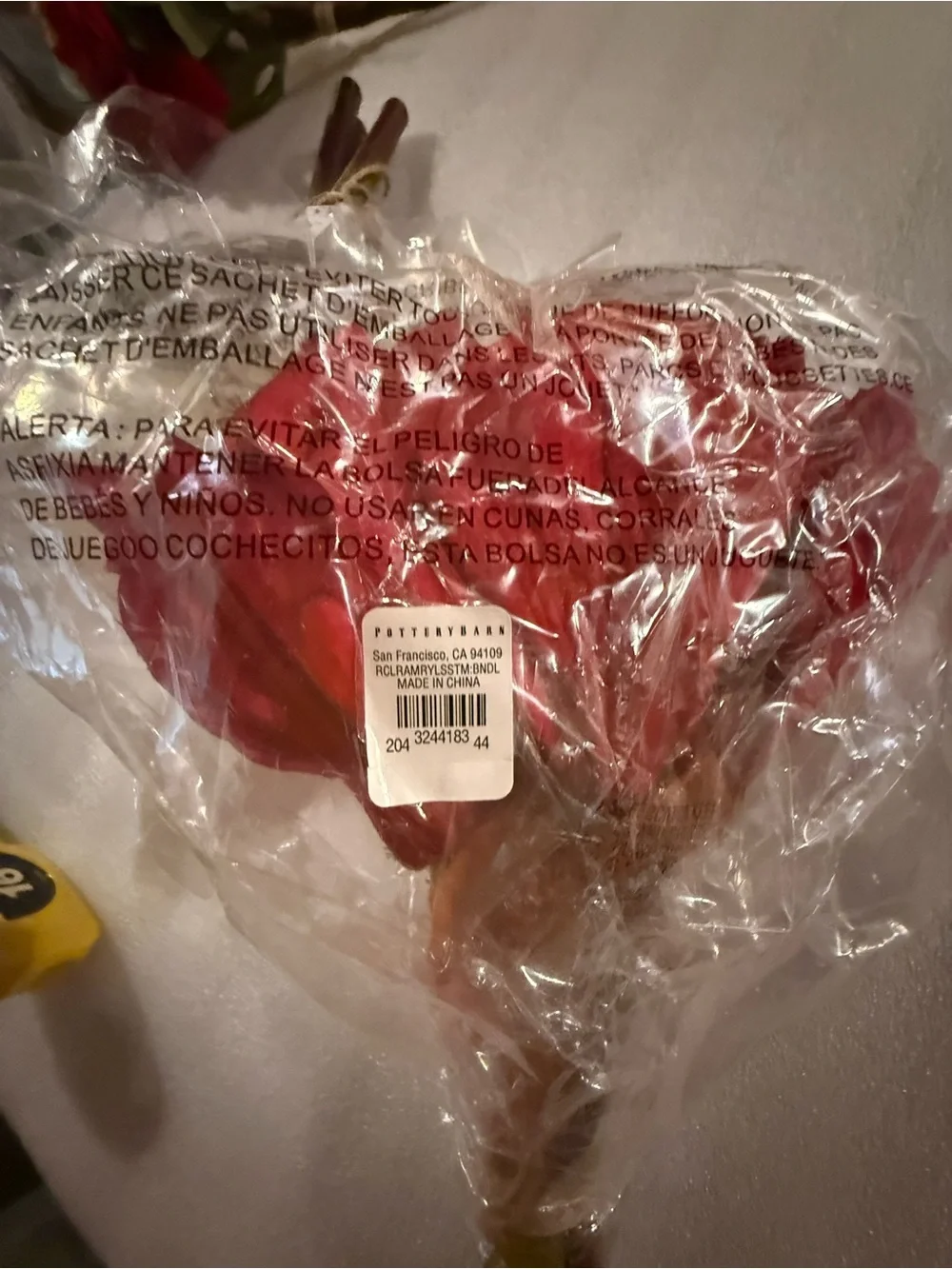 New, Set of Two, Red & White Faux Amaryllis Bundles